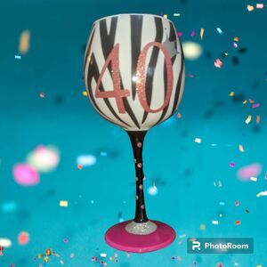 Happy 40th Birthday Wine‎ Glass from Mudpie